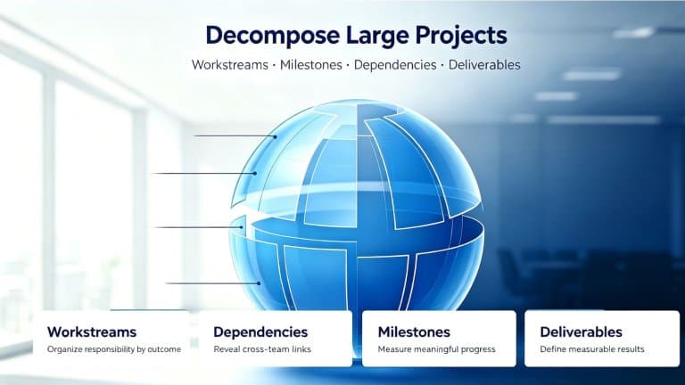 How to Decompose Large Projects Into Workstreams, Milestones, Dependencies, and Deliverables
